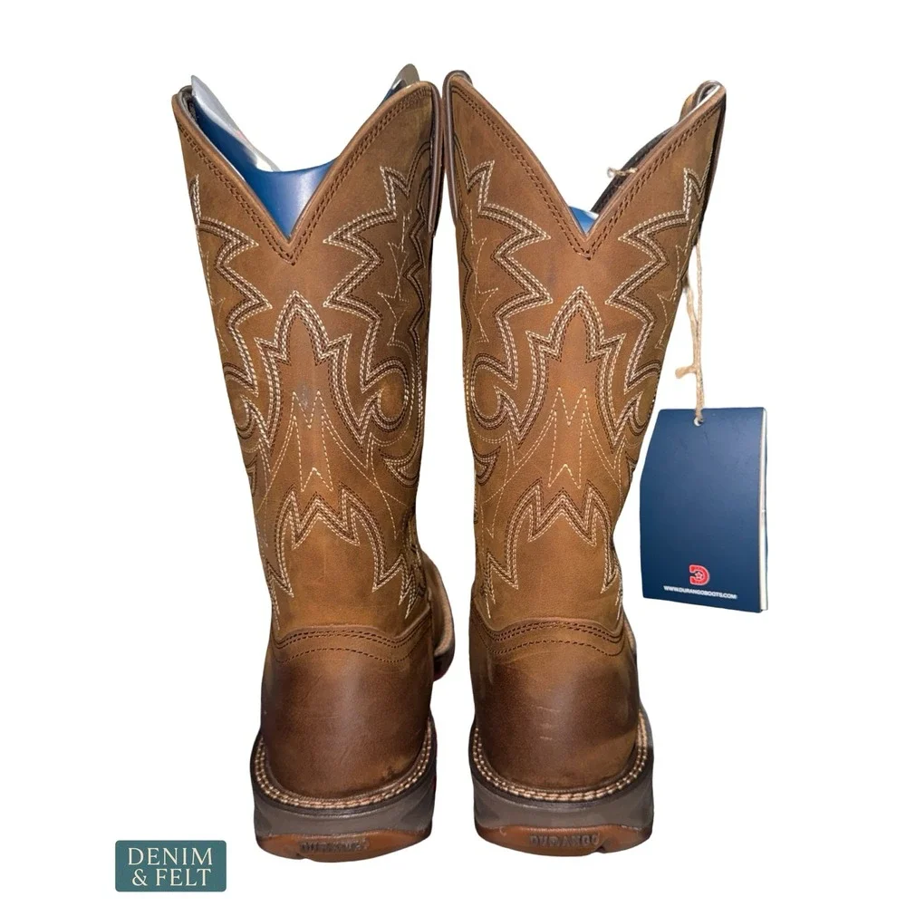 NEW Durango Rebel Brown Square Toe Steel Toe Western Work Boots‎ Size 12D